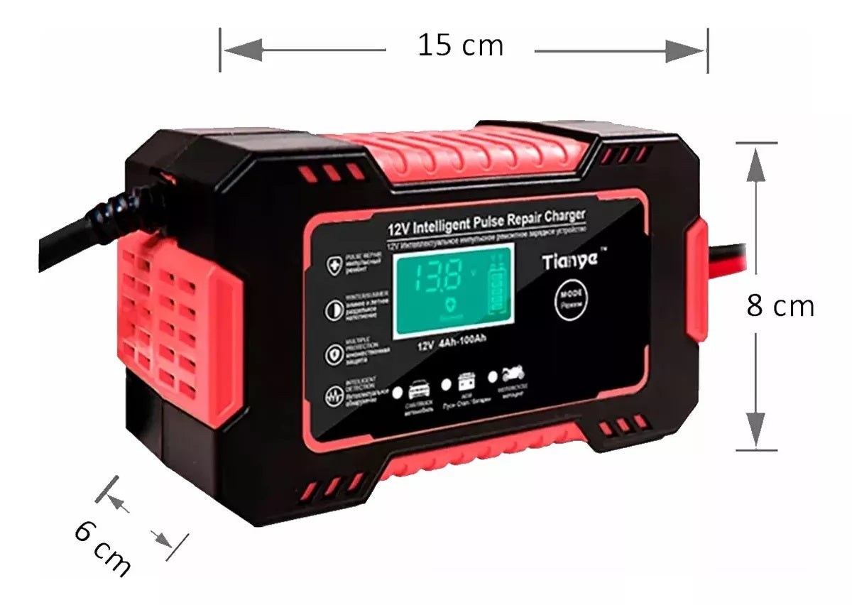 CARGADOR BATERIA COCHE Y MOTO 12V