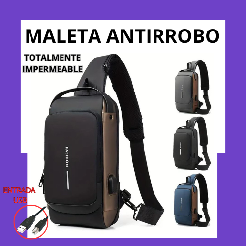 MALETA ANTIRROBO Impermeable con entrada USB
