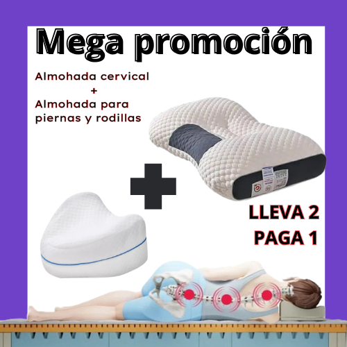 Almohada ortopédica extra suave + Almohada para piernas y rodillas