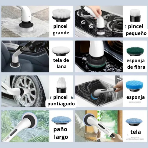 🧽Excelente Cepillo Elétrico Multifuncional 9 en 1💪✨